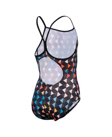 GIRL'S ARENA CARNIVAL SWIMSUIT LIGHTDROP BACK KIZ ÇOCUK YÜZÜCÜ MAYOSU / BLACK MULTI