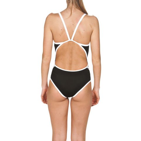 W TEAM STRIPE SUPER FLY BACK ONE PIECE KADIN YÜZÜCÜ MAYOSU / BLACK - WHITE