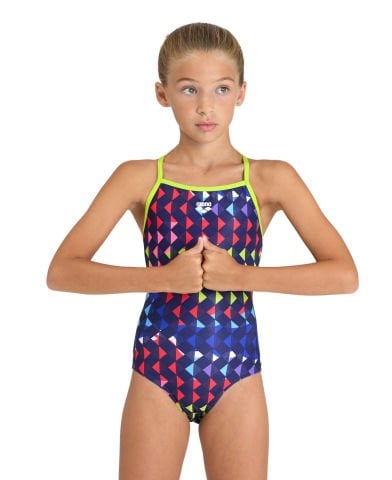 GIRL'S ARENA CARNIVAL SWIMSUIT LIGHT DROP BACK KIZ ÇOCUK YÜZÜCÜ MAYOSU / SOFT GREEN-M