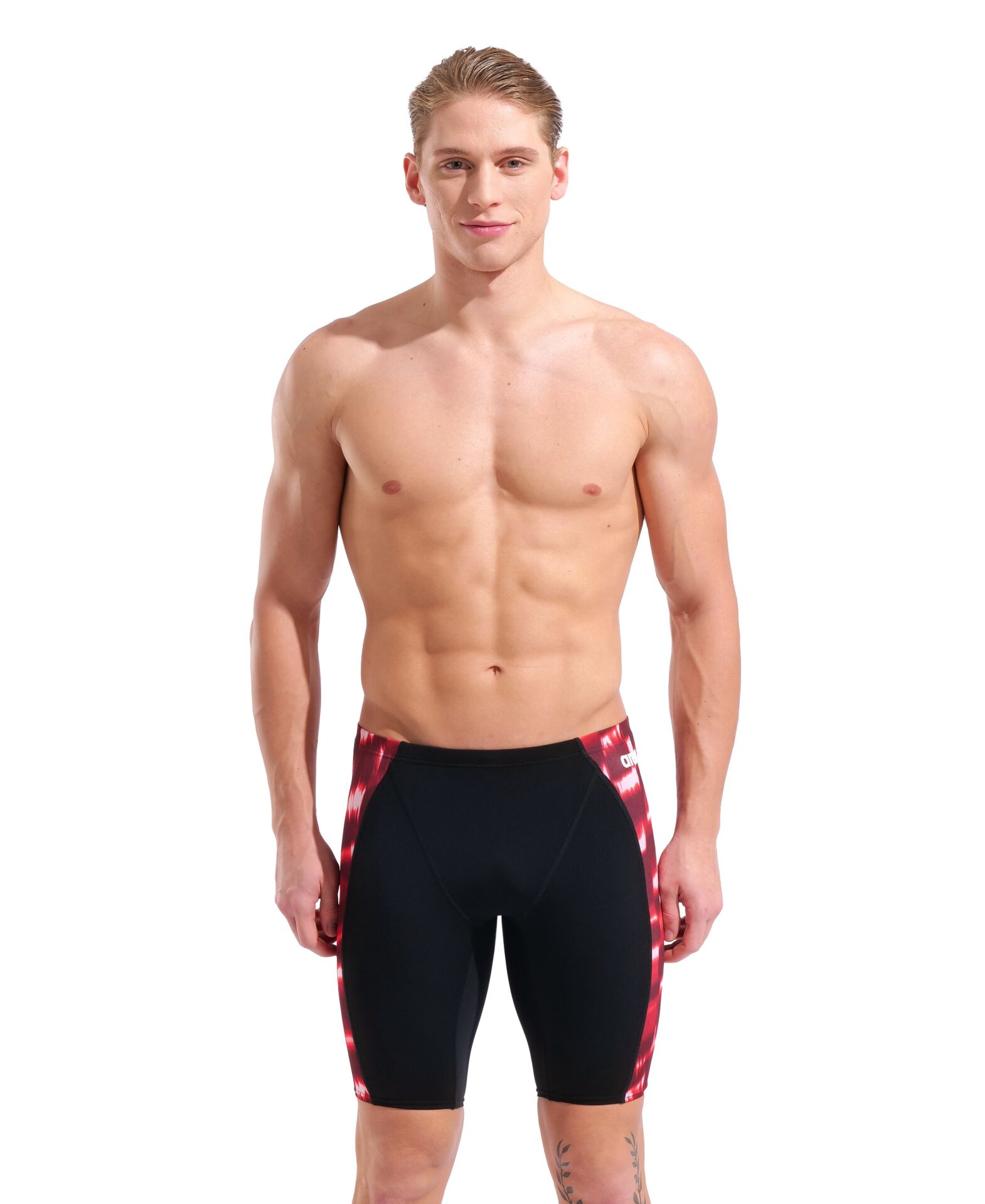 M ARENA WAVE SWIM JAMMER BLACK-TEAM RED