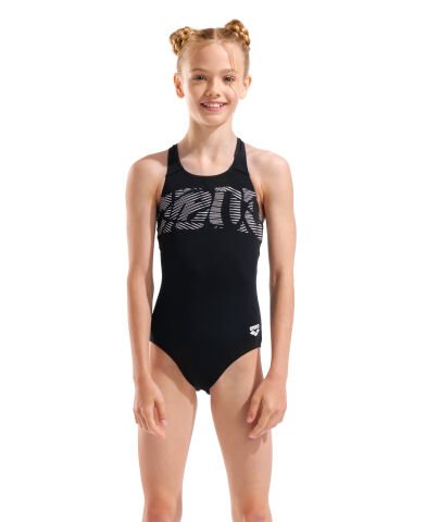 G ARENA GRAPHIC SWIMSUIT V BACK BLACK-WHITE