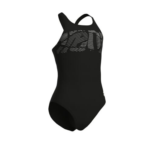 G ARENA GRAPHIC SWIMSUIT V BACK BLACK-WHITE