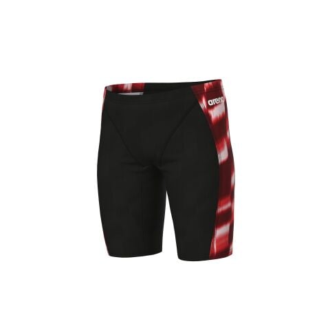 B ARENA WAVE SWIM JAMMER BLACK-TEAM RED