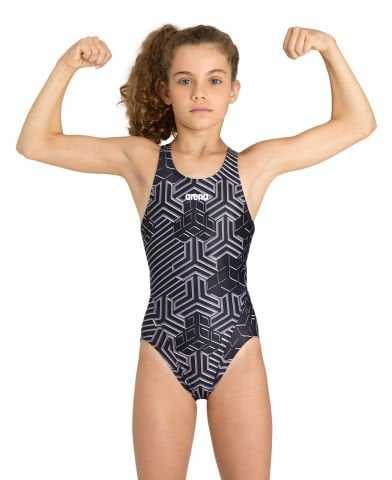 GIRL'S ARENA KIKKO PRO SWIMSUIT SWIM TECH L KIZ ÇOCUK YÜZÜCÜ MAYOSU/BLACK