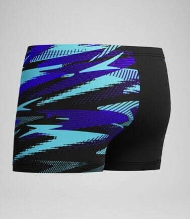 SPEEDO MEN'S HYPERBOOM V-CUT AQUASHORT BLACK-BLUE