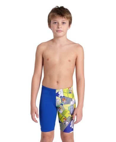 BOY'S ARENA FANTASIZE SWIM JAMMER/MULTI GREY ROYAL ERKEK ÇOCUK MAYOSU