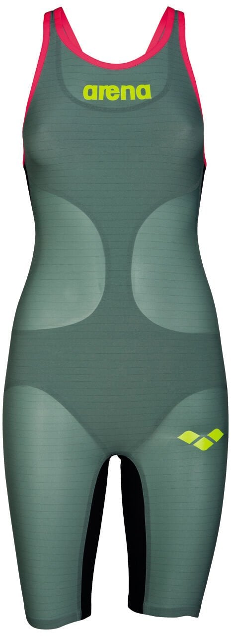 CARBON AIR KADIN YARIŞ MAYOSU(AÇIK SIRT) / DARK GREEN, FLUO RED