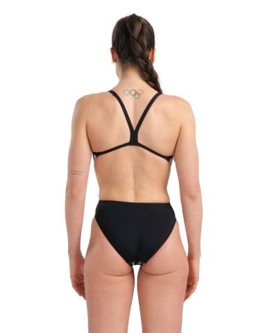 WOMEN'S SWIMSUIT CHALLENGE BACK MARBLED KADIN YÜZÜCÜ MAYOSU / BLACK