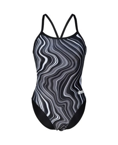 WOMEN'S SWIMSUIT CHALLENGE BACK MARBLED KADIN YÜZÜCÜ MAYOSU / BLACK