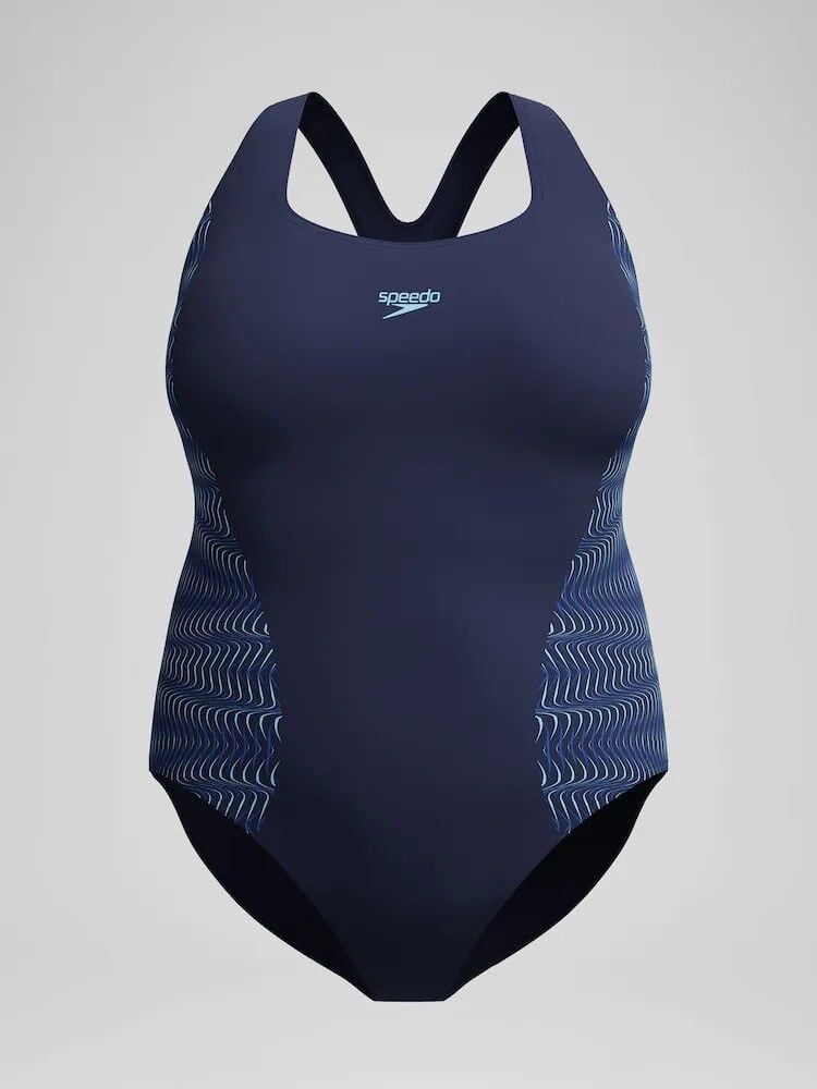 Women's Plus Size Medalist Placement Swimsuit Navy Büyük Beden Kadın Mayosu