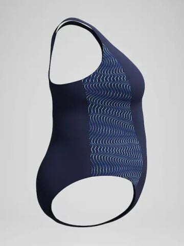 Women's Plus Size Medalist Placement Swimsuit Navy Büyük Beden Kadın Mayosu