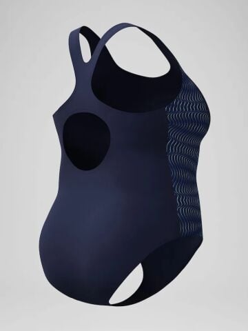 Women's Plus Size Medalist Placement Swimsuit Navy Büyük Beden Kadın Mayosu