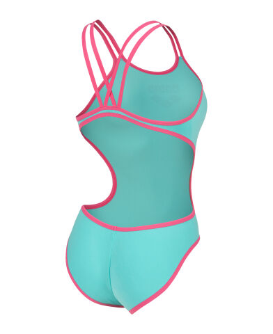 W ARENA ONE DOUBLE CROSS BACK ONE PIECE WATER SHOCKING PINK