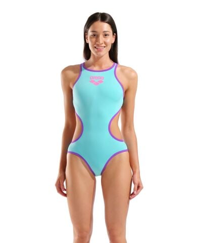 W ARENA ONE DOUBLE CROSS BACK ONE PIECE WATER SHOCKING PINK
