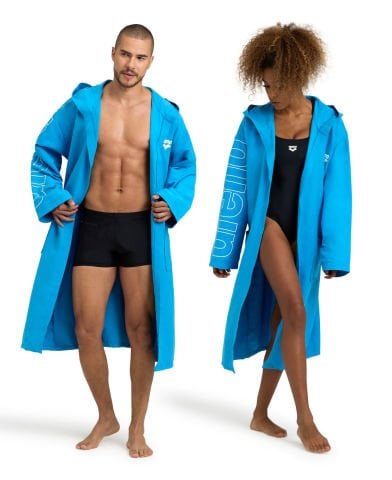 ZEAL PLUS MICROFIBER YÜZÜCÜ BORNOZU /BLUE-WHITE