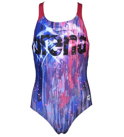 G COMET JR SWIM PRO BACK KIZ ÇOCUK YÜZÜCÜ MAYOSU / NAVY-FREAK ROSE