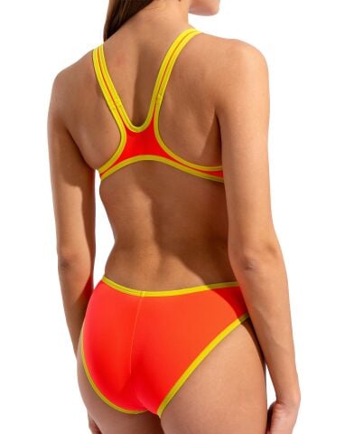 W ARENA ONE BIGLOGO ONE PIECE BRIGHT CORAL-SOFT GREEN