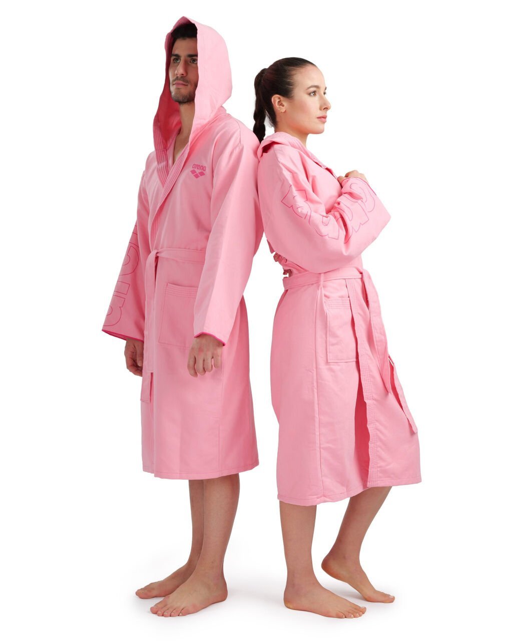 ZEAL PLUS MICROFIBER YÜZÜCÜ BORNOZU  / PINK-WHITE