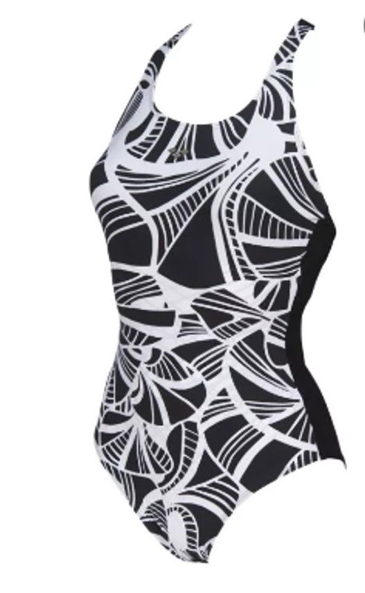 W HINA CRADDLE BACK KADIN YÜZÜCÜ MAYOSU /BLACK WHITE -BLACK