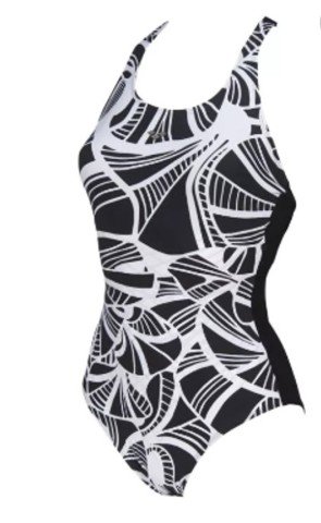 W HINA CRADDLE BACK KADIN YÜZÜCÜ MAYOSU /BLACK WHITE -BLACK