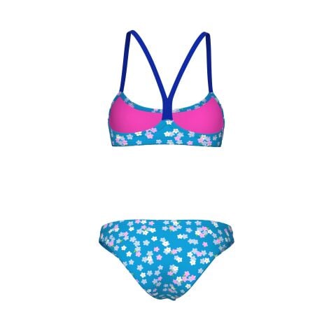 W ARENA FLOWERS BIKINI BANDEAU BLUE MULTI