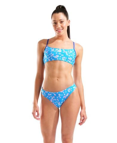 W ARENA FLOWERS BIKINI BANDEAU BLUE MULTI
