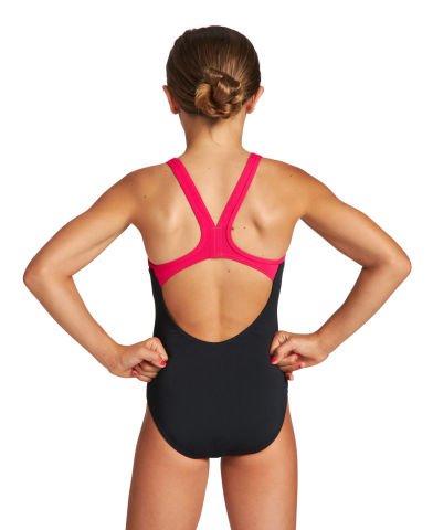 G BIGLOGO JR SWIM PRO BACK KIZ ÇOCUK YÜZÜCÜ MAYOSU / /BLACK-FREAK ROSE