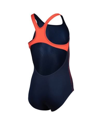 GIRL'S ARENA REFLECTING SWIMSUIT SWIM PRO/NAVY-BRIGHT CORAL KIZ ÇOCUK MAYOSU