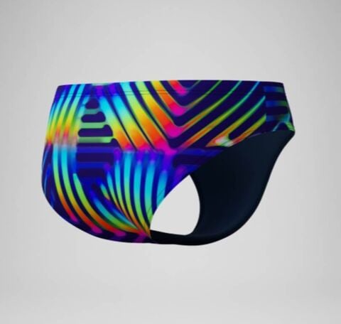 Men's Club Training 8cm Printed Brief Navy/Green