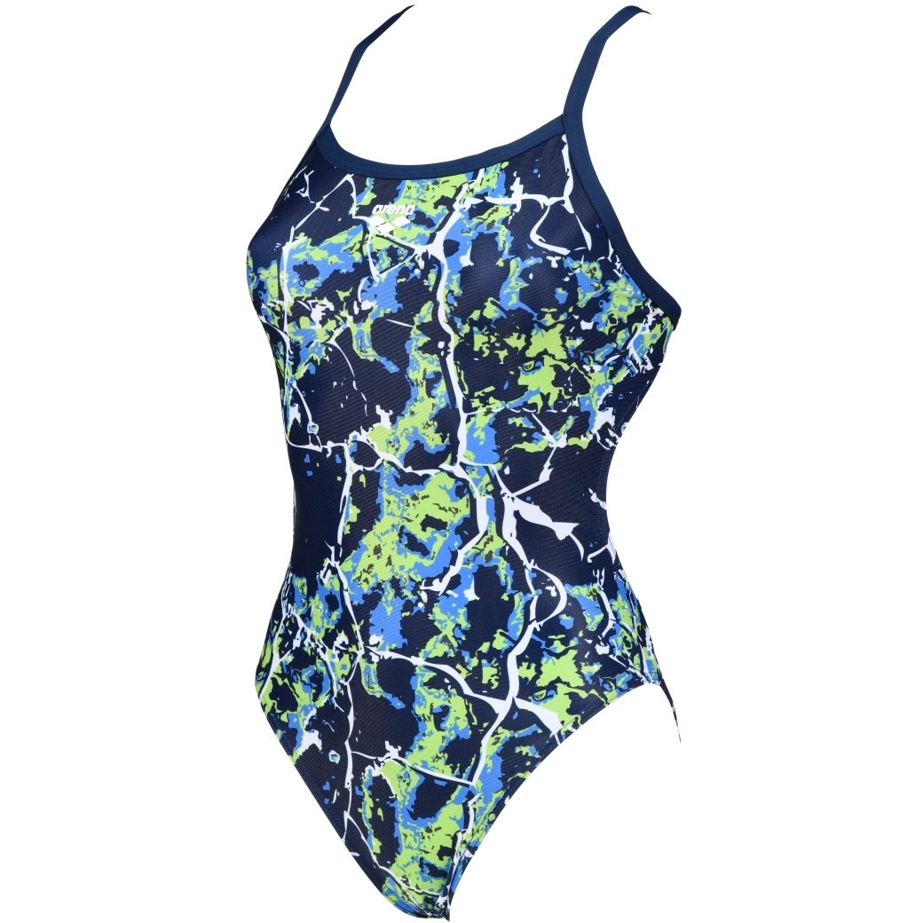 W EARTH TEXTURE CHALLENGE BACK KADIN YÜZÜCÜ MAYOSU /NAVY-SOFT GREEN MUL