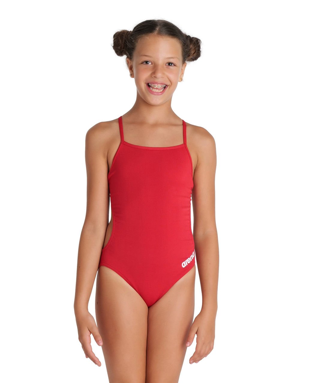GIRL'S TEAM SWIMSUIT CHALLENGE SOLID KIZ ÇOCUK YÜZÜCÜ MAYOSU / RED