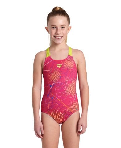 GIRL'S ARENA GALACTIC SWIMSUIT SWIM PRO/FREAK ROSE-SOFT GREEN KIZ ÇOCUK MAYOSU