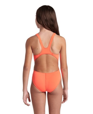 GIRLS TEAM SWIMSUIT SWIM TECH SOLID/BRIGHT CORAL KIZ ÇOCUK MAYOSU