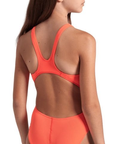 GIRLS TEAM SWIMSUIT SWIM TECH SOLID/BRIGHT CORAL KIZ ÇOCUK MAYOSU