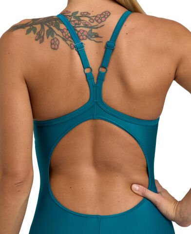 WOMENS ARENA SOLID SWIMSUIT LIGHTDROP BACK B KADIN YÜZÜCÜ MAYOSU /DEEP TEAL