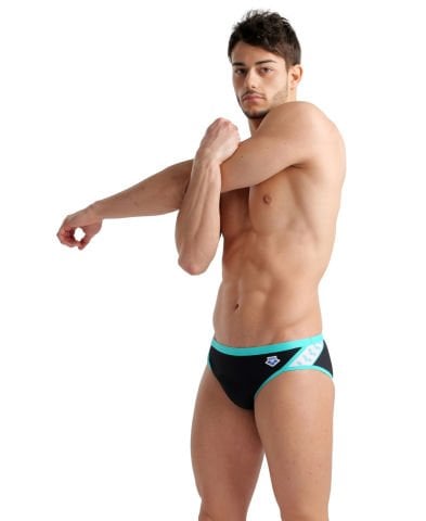 MEN'S ARENA ICONS SWIM BRIEFS LOGO ERKEK YÜZÜCÜ MAYOSU /BLACK-WHITE-BLUE DIAMOND