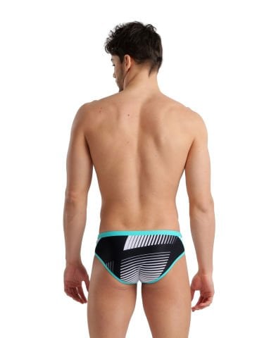 MEN'S ARENA ICONS SWIM BRIEFS LOGO ERKEK YÜZÜCÜ MAYOSU /BLACK-WHITE-BLUE DIAMOND