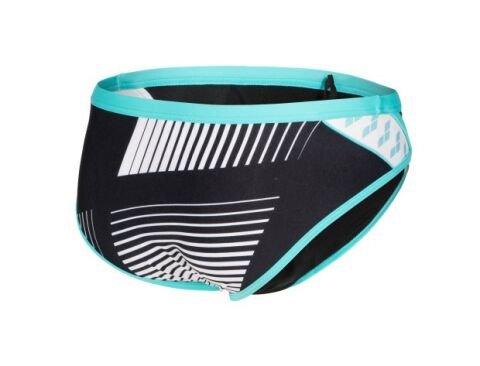 MEN'S ARENA ICONS SWIM BRIEFS LOGO ERKEK YÜZÜCÜ MAYOSU /BLACK-WHITE-BLUE DIAMOND