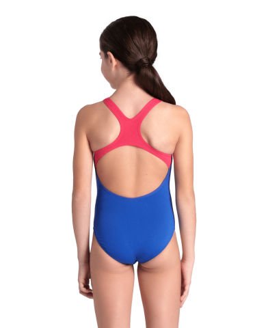 GIRL'S ARENA LOGO KIKKO SWIMSUIT SWIM PRO/ROYAL-FREAK ROSE-WHITE MULTI KIZ ÇOCUK MAYOSU