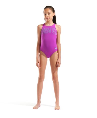 G ARENA GRAPHIC SWIMSUIT V BACK VERY FUCHSIA-WATER