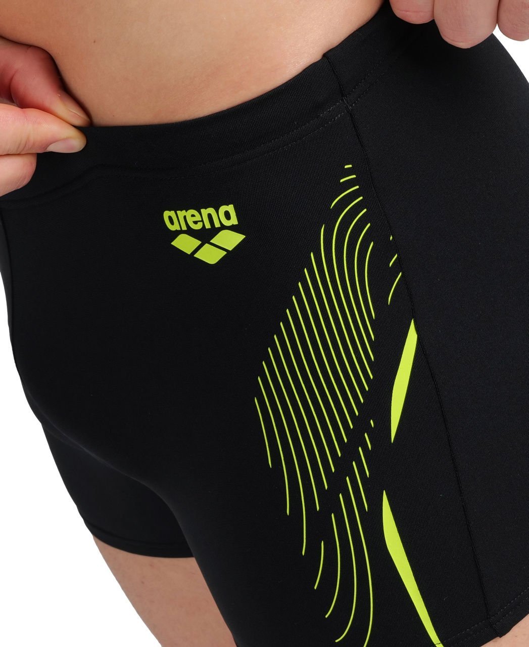 MENS SWIM SHORT GRAPHIC ERKEK YÜZÜCÜ MAYOSU /BLACK-SOFT GREEN