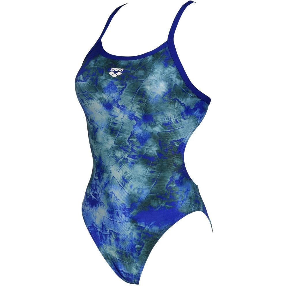 W SWIMSUIT CHALLENGE BACK ALLOVER KADIN YÜZÜCÜ MAYOSU / NEON BLUE-MULTI ( F34/14-15 YAŞ KARŞILIĞIDIR.)