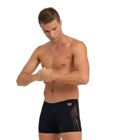 MENS SWIM SHORT GRAPHIC ERKEK YÜZÜCÜ MAYOSU /BLACK-NESPOLA