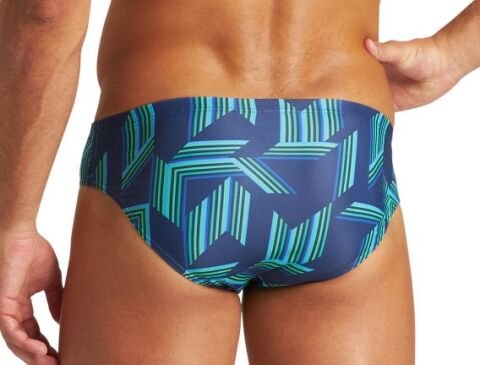M PUZZLED BRIEF ERKEK YÜZÜCÜ MAYOSU /NAVY-SOFT GREEN MULTI