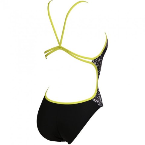 W CRAZY SWIMSUIT LACE BACK KADIN YÜZÜCÜ MAYOSU  / BLACK-SOFT GREEN