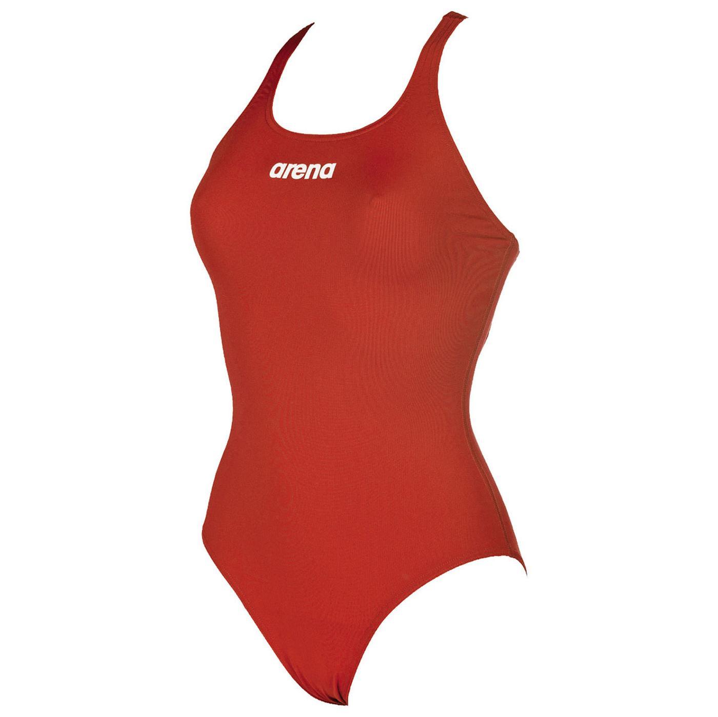 W SOLID SWIM PRO BACK KADIN YÜZÜCÜ MAYOSU/ RED-WHITE