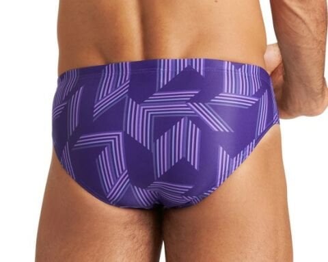 M PUZZLED BRIEF ERKEK YÜZÜCÜ MAYOSU/BLACK-PURPLE MULTI