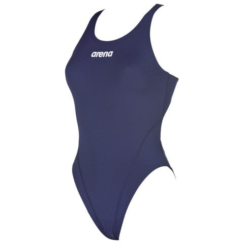W SOLID SWIM TECH HIGH KADIN YÜZÜCÜ MAYOSU /NAVY-WHITE