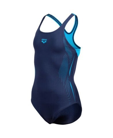GIRLS SWIMSUIT SWIM PRO BACK GRAPHIC/NAVY-TURQUOISE KIZ ÇOCUK MAYOSU