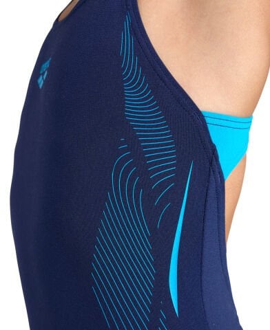 GIRLS SWIMSUIT SWIM PRO BACK GRAPHIC/NAVY-TURQUOISE KIZ ÇOCUK MAYOSU